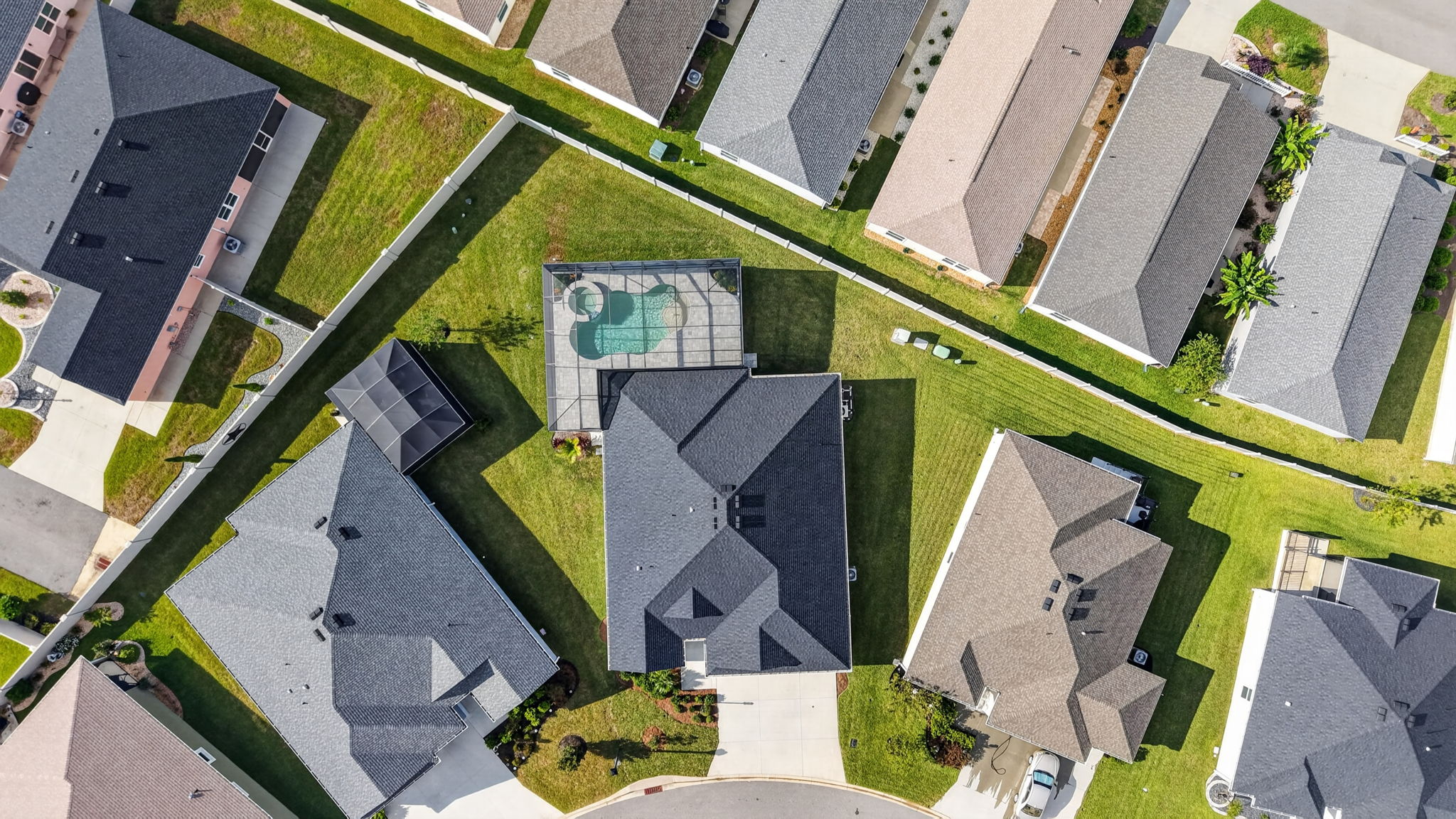 Overhead Aerial with Spacious, PRIVATE Lot!