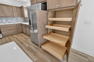 Kitchen Built-In Double Pantry with Roll-Out Shelving