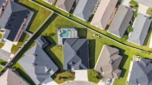 Overhead Aerial with Spacious, PRIVATE Lot!