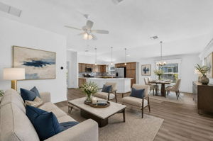 Living, Dining, and Kitchen-Virtually Staged