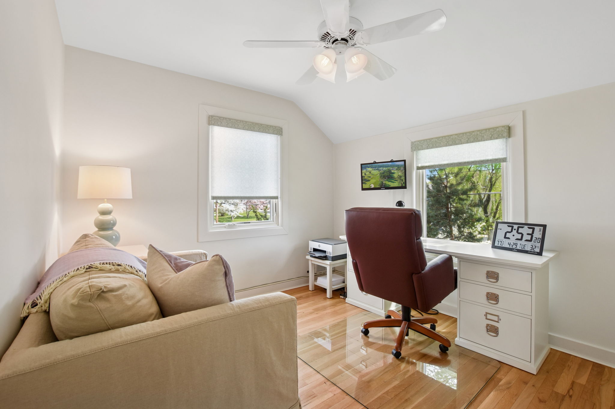 Whether you're working from home or just need a quiet place to think, this sunlit office/bedroom #3 delivers focus, calm, and just the right touch of style.