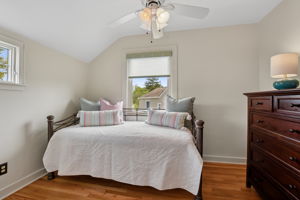 The guest bedroom (#2) feels like a boutique hotel stay—with all the comforts of home and none of the checkout times!