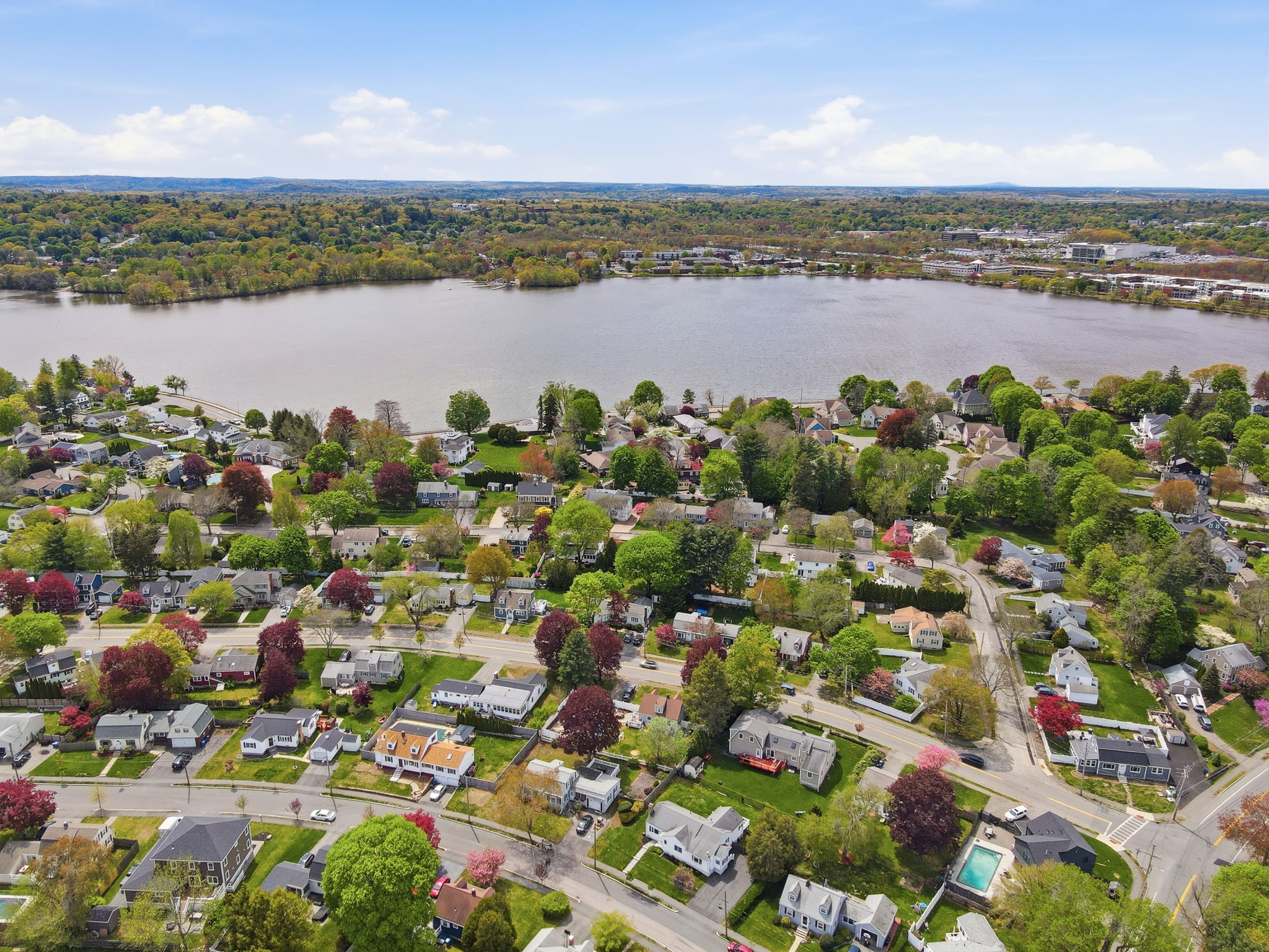 Aerial View of Neighborhood - Lake Quannapowitt less than a mile away!