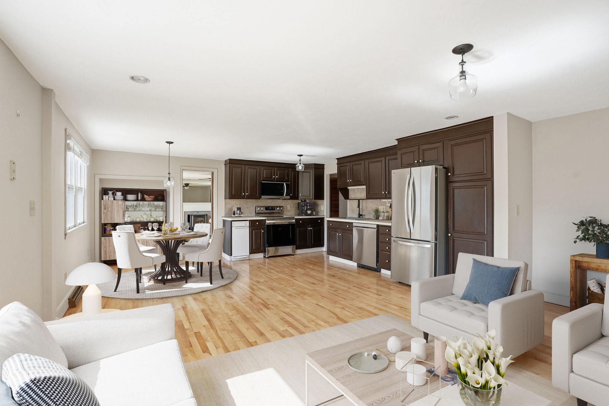 Sitting Room & Kitchen I (Virtually Staged)