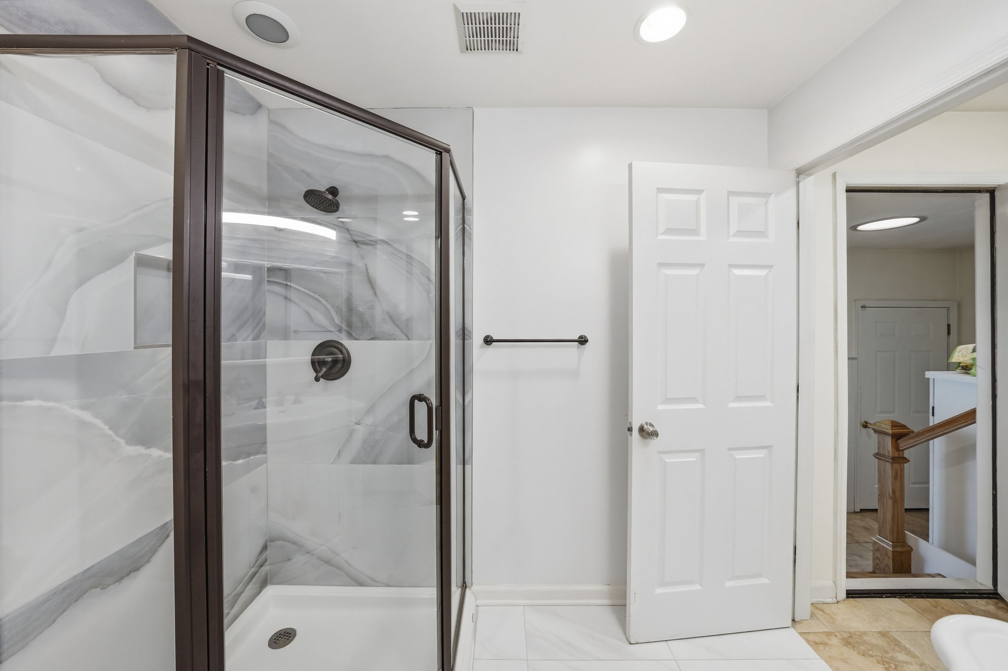 newly renovated modern bathroom first floor