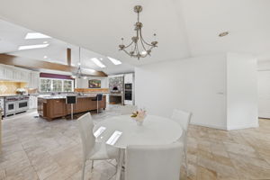 casual dining space with ceramic tiles flooring