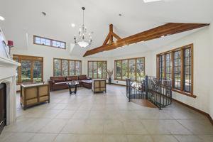 Sun room with high ceiling