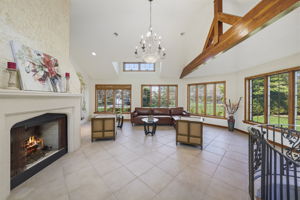 Sun room with gas fireplace