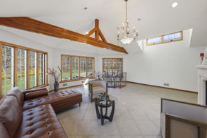 Sunroom with a wine cellar