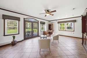 Study/bedroom /great room/library opens to patio