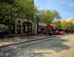 Under a mile to vibrant downtown shops, eateries and cafes