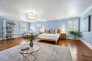 Calm, spacious, and beautifully scaled, the primary bedroom offers a sense of quiet luxury - where simplicity, light, and comfort come together effortlessly.