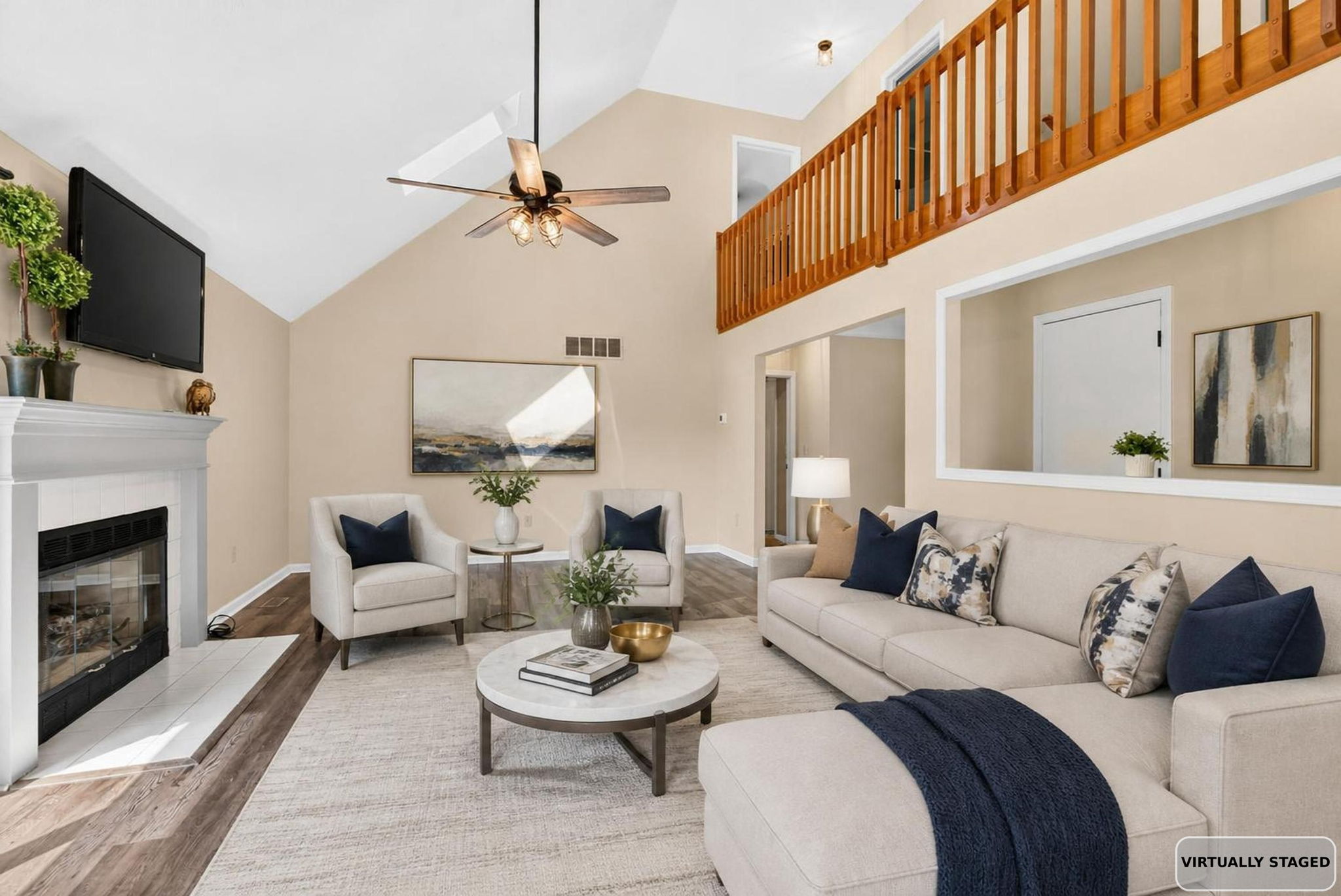 Great Room Virtually Staged 1
