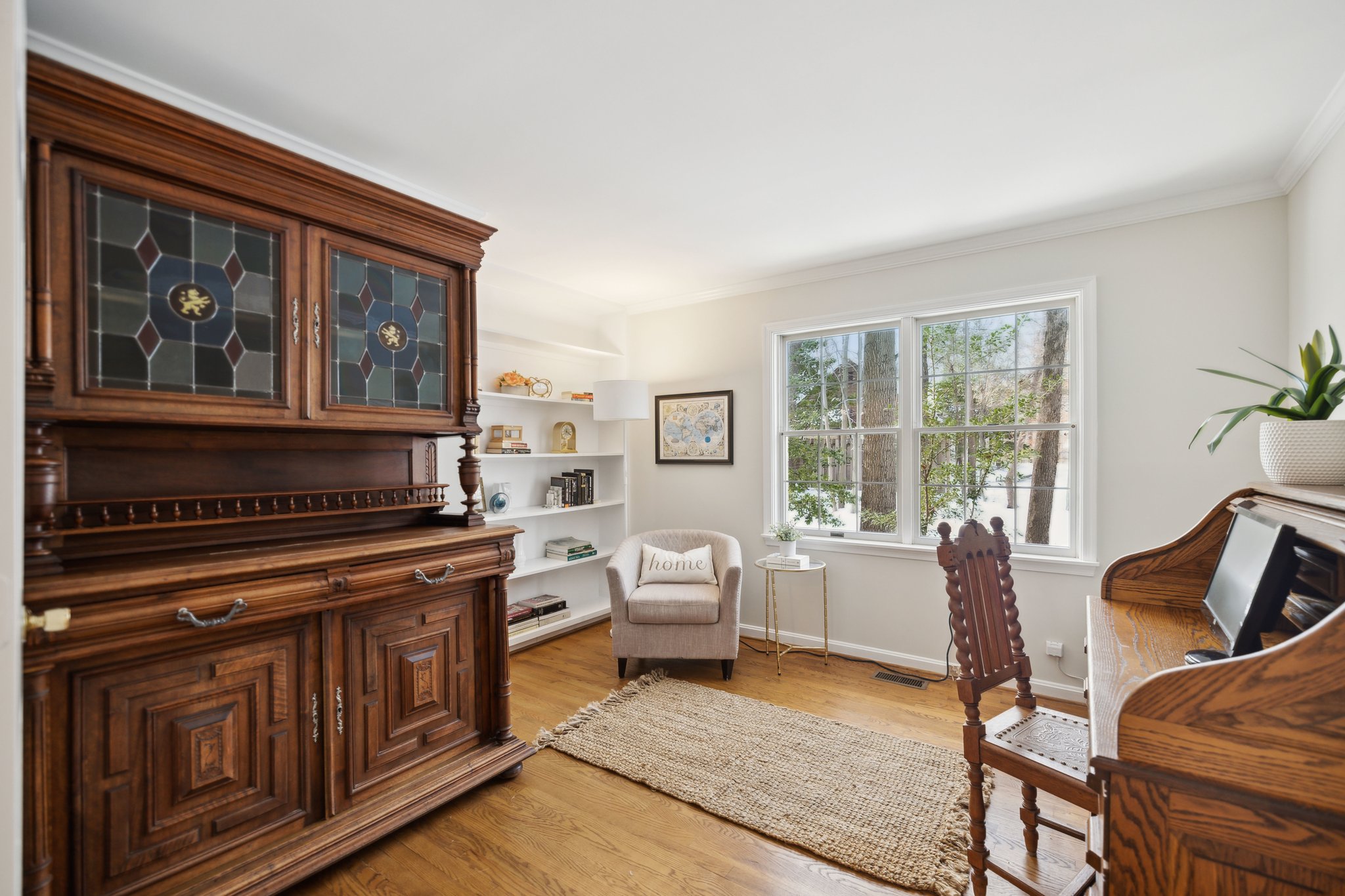 Main Level Office with Built- in Bookcase