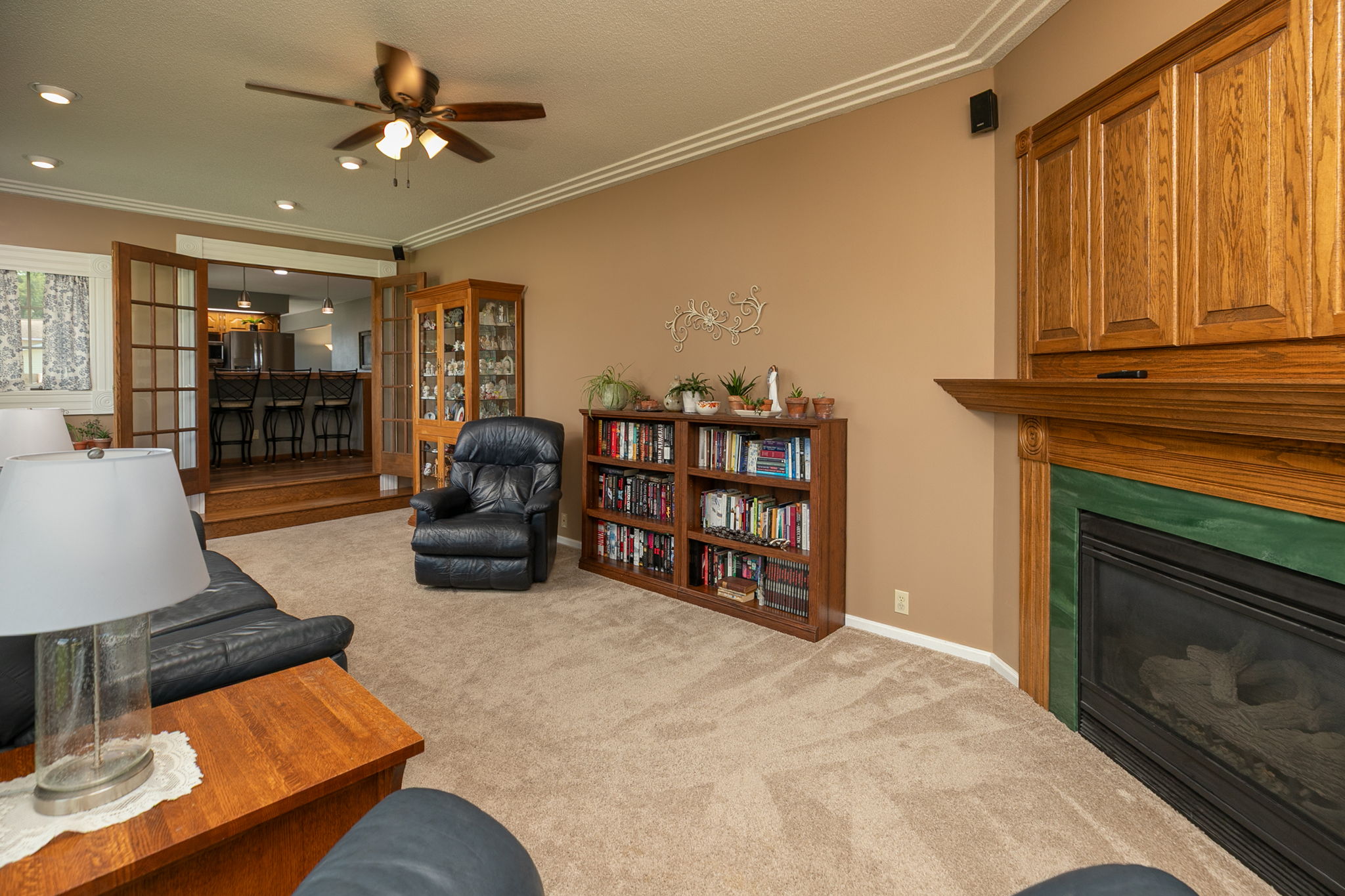 Sun Room with Fireplace and built in TV