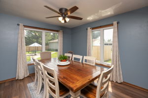 Dining Room also with New Flooring and Windows