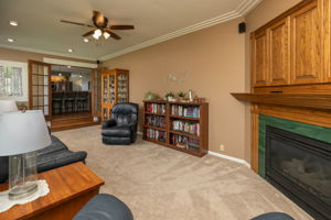 Sun Room with Fireplace and built in TV