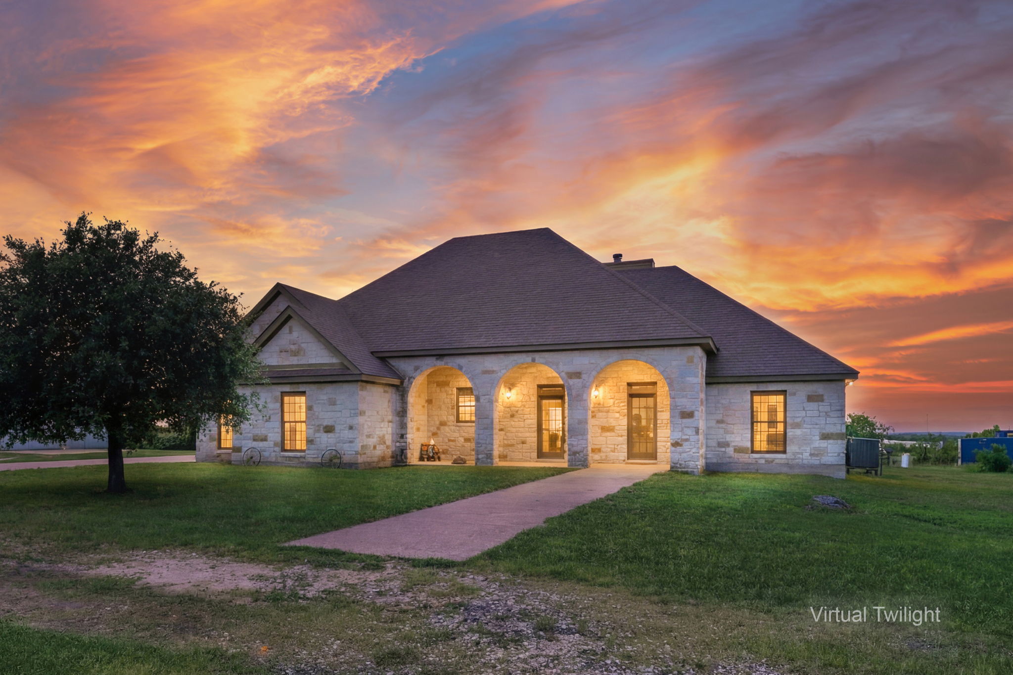 Virtual Twilight of Front of Home