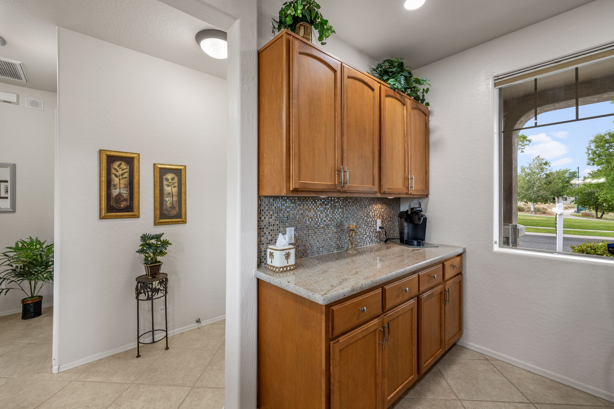 Additional prep space and storage in kitchen