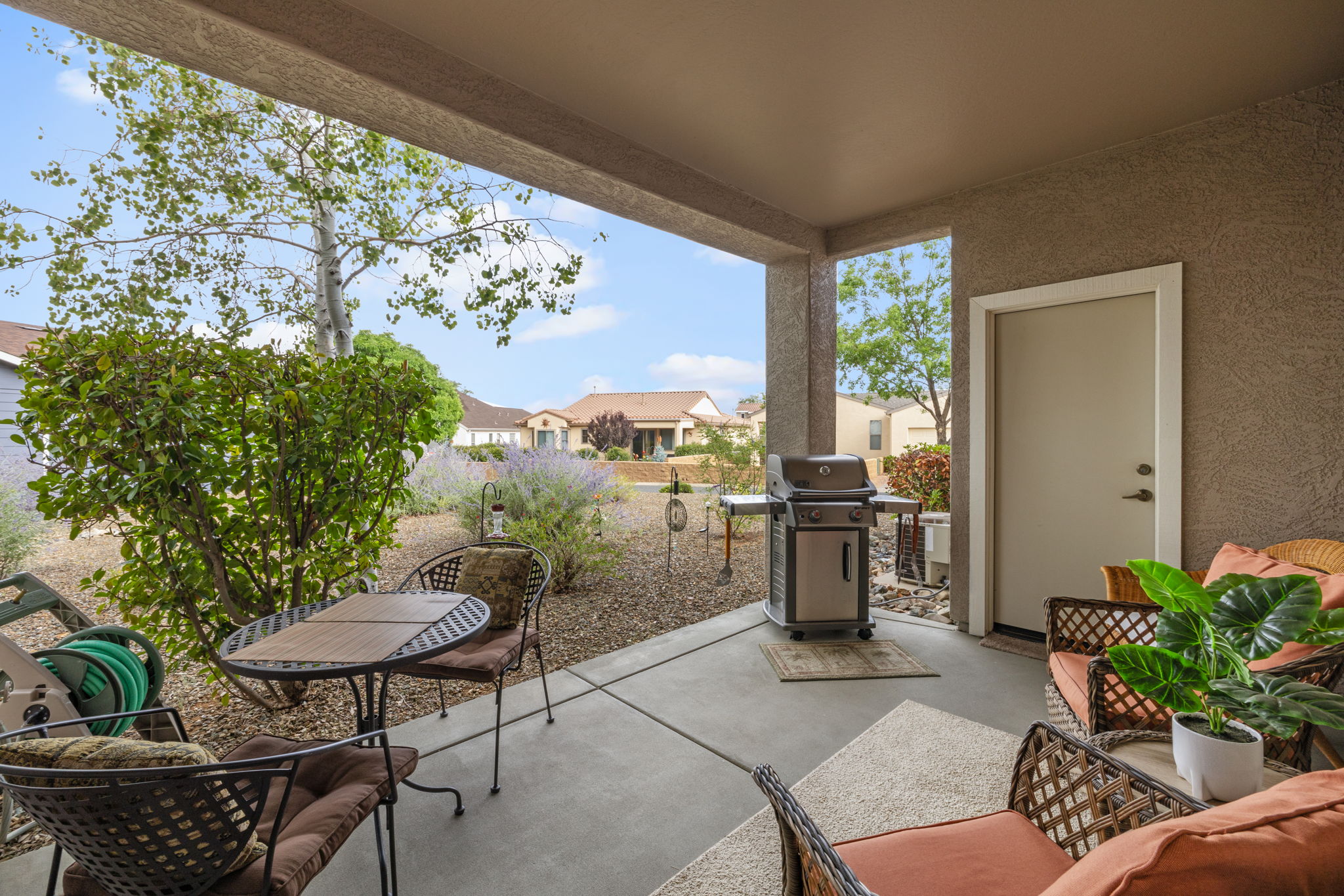 HOA Open space off back patio offer privacy