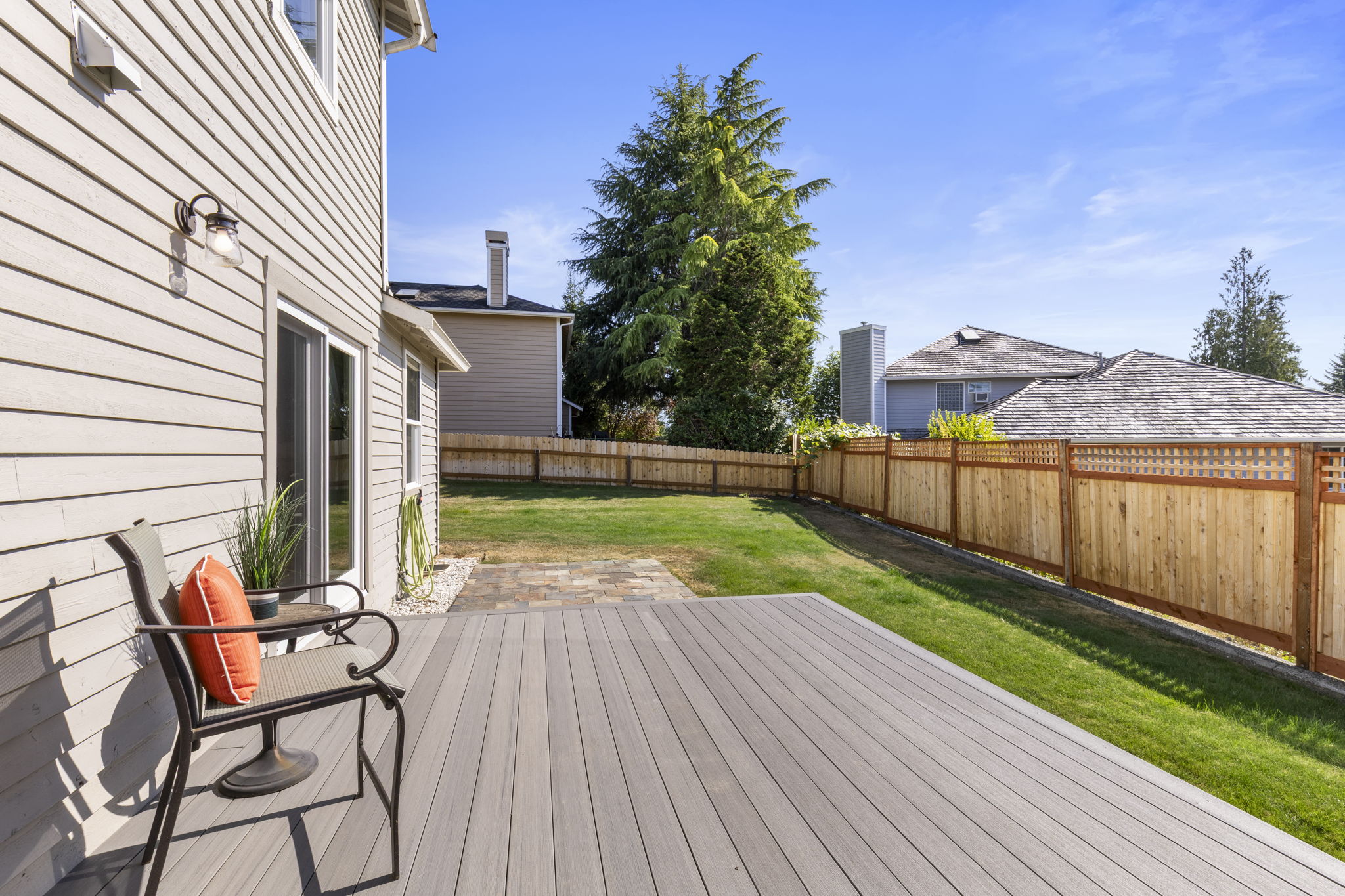 Deck off additional living space next to kitchen!