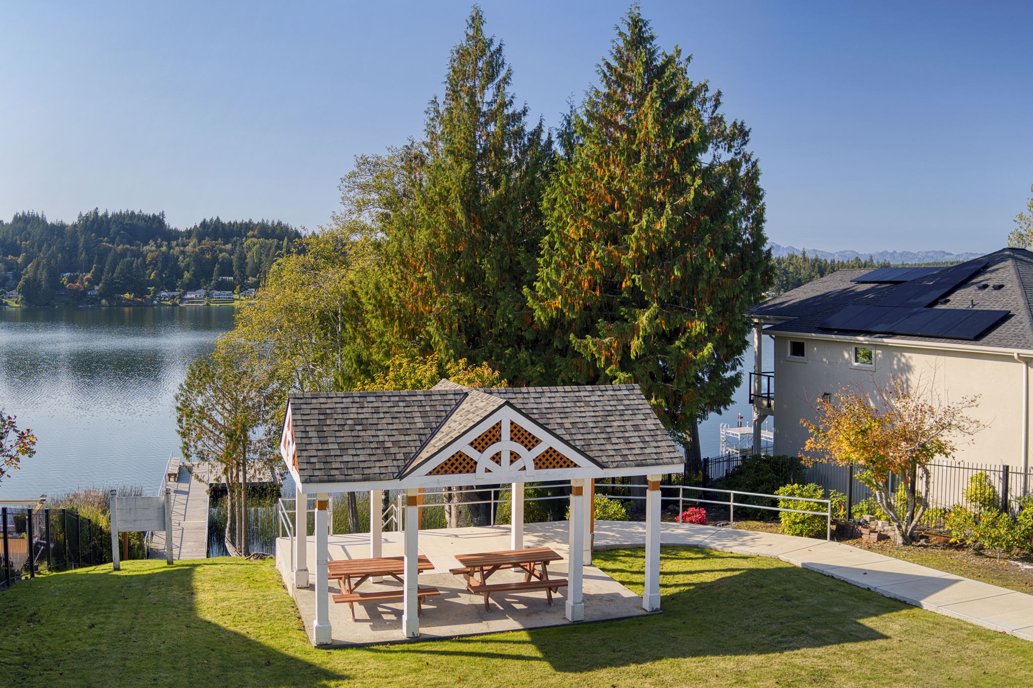 Dockside park and gazebo.