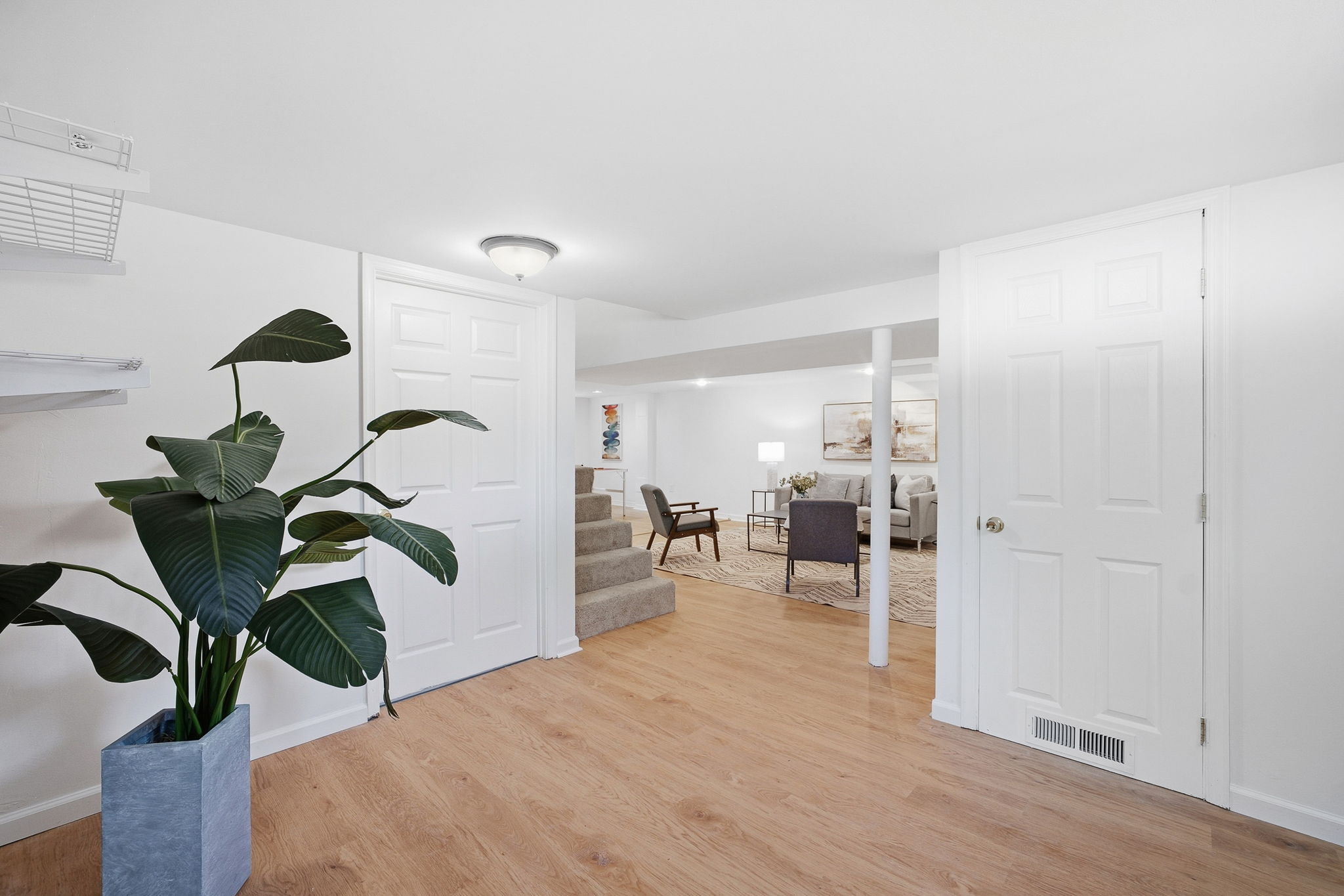 Expansive family room on lower level