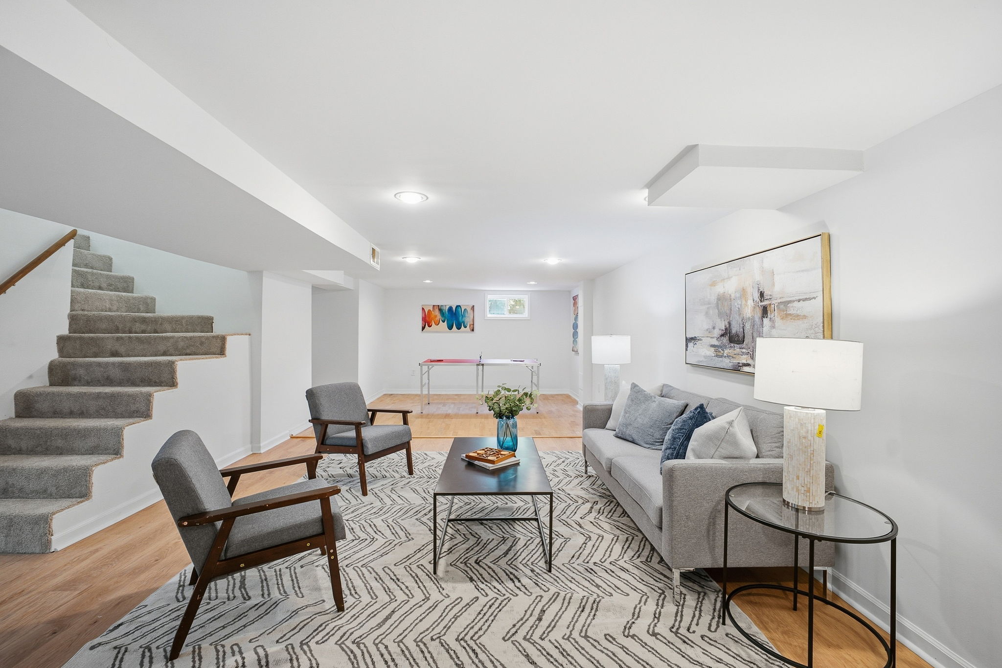Expansive family room on lower level
