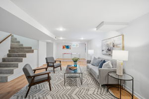 Expansive family room on lower level
