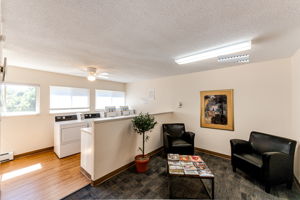 Laundry room with a nice sitting area