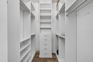 Primary Bedroom Closet with Built-ins