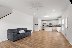 living room open to kitchen