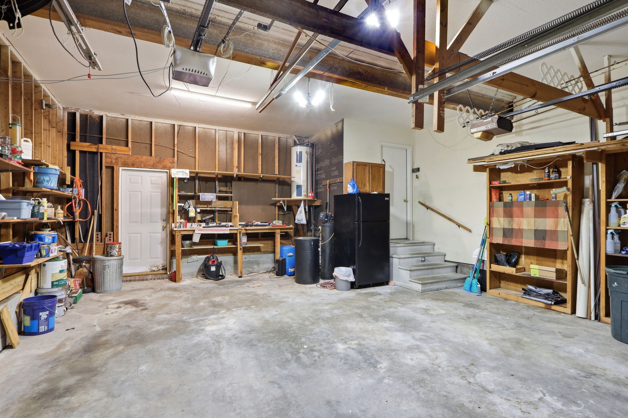 Garage w/refrigerator and extra storage