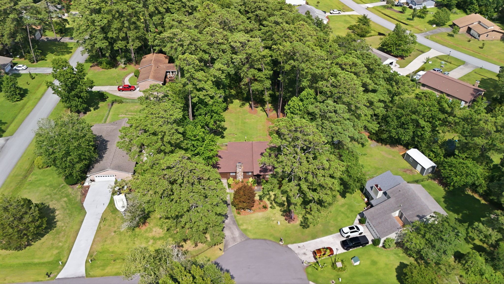 Trees surround property for privacy