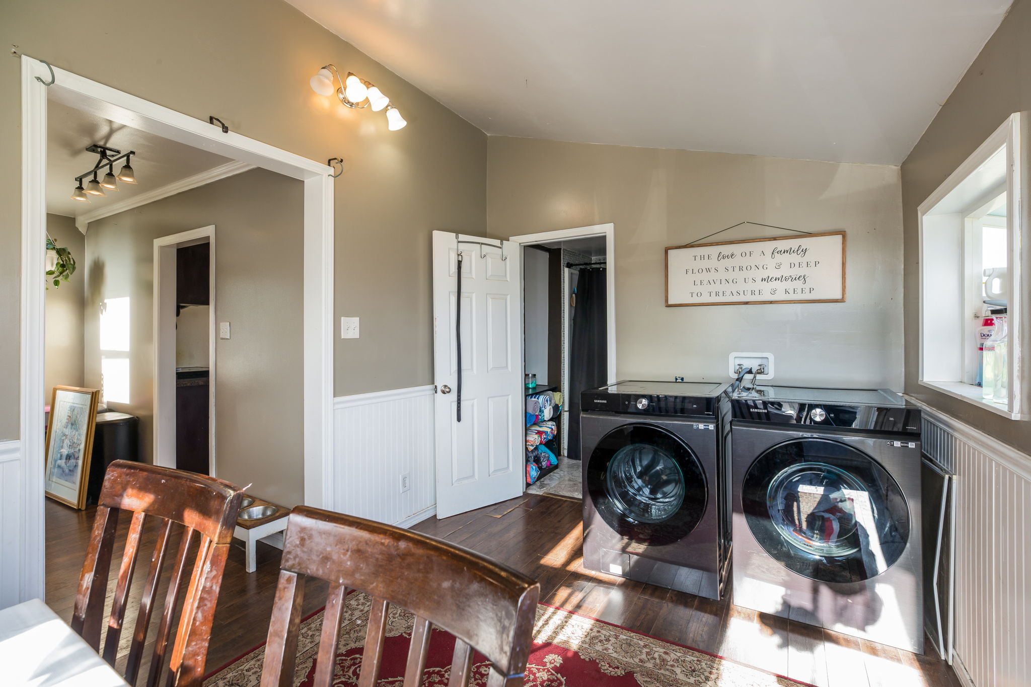 door in the center leads to the full bath