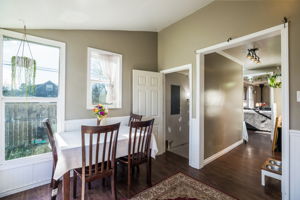 Center door leads to the basement