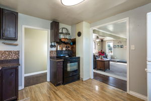Close the smaller doorway and gain lots of counter space!