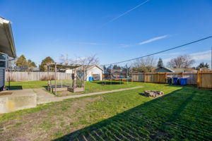 Patio and huge fenced back yard