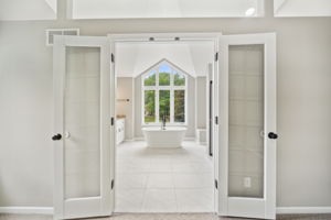 Double door to the primary bath