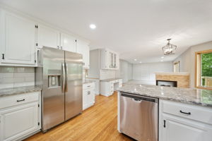 Kitchen opens up to the dinette and living room