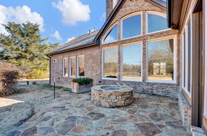 Stone patio with firepit