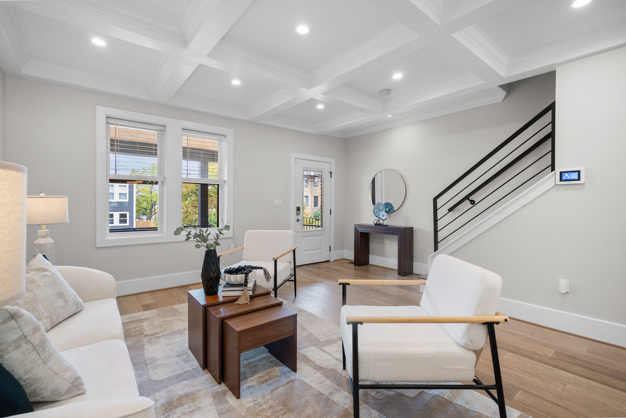 Living room with natural light from the front windows