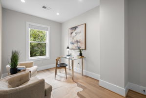 Bedroom with a front-facing window