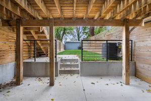 Covered patio beneath the deck
