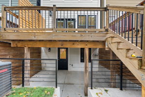 Private rear entrance to the lower level