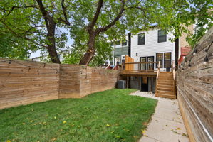 Backyard lawn and deck