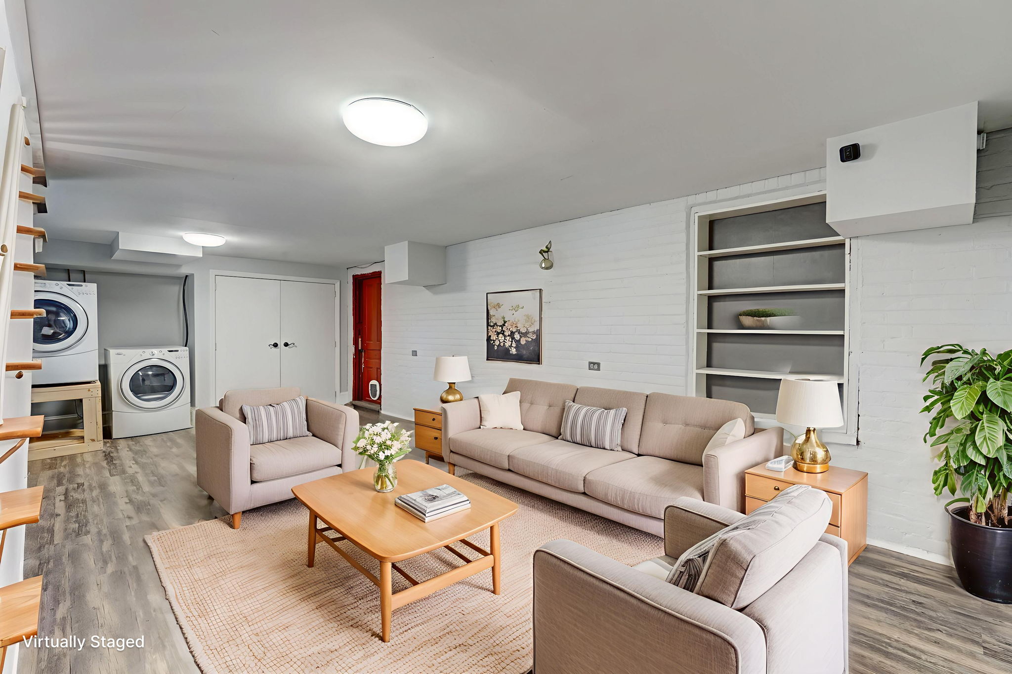 Basement virtually staged