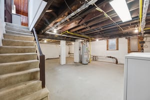 Basement stairs with separate access driveway