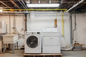 Laundry in basement