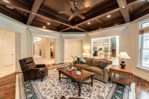 Walnut Coffered Ceiling in Great Room